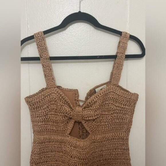 FARM Rio Textured Tan Midi Dress - Picture 5 of 7